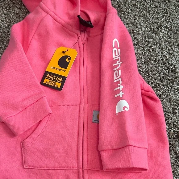 Carhartt Bright Pink Kids zip up one Piece - Picture 4 of 7
